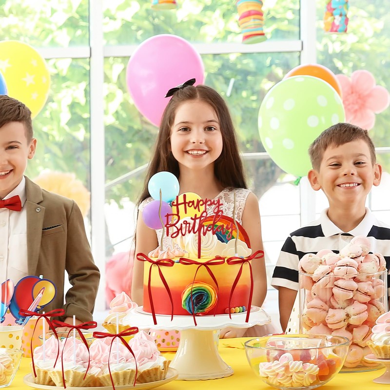 Schleifen-Kuchenaufsatz, Mini-Schleifen zum Basteln (rot)