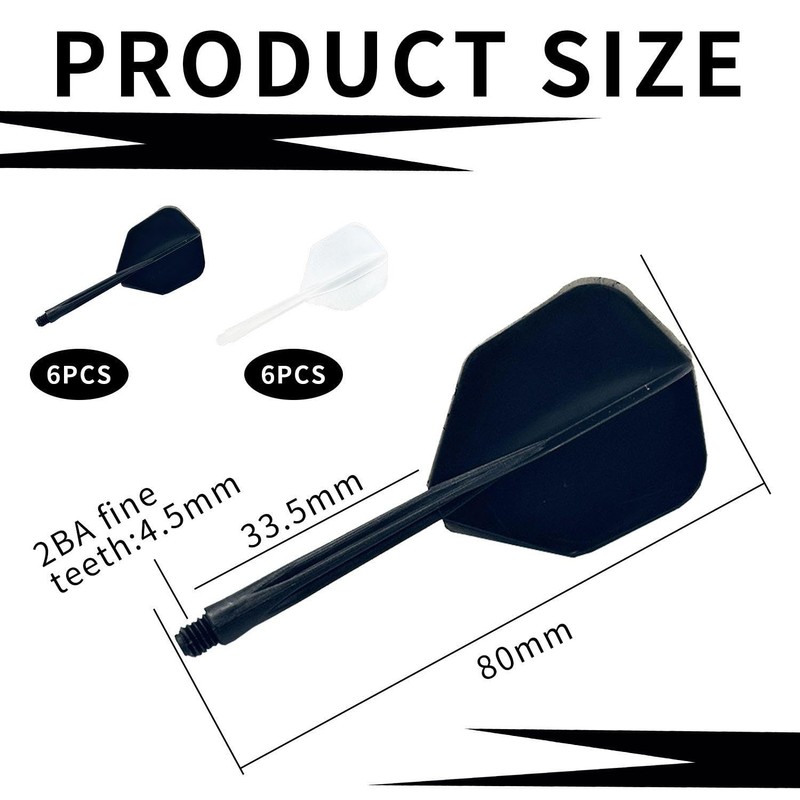 WUFGWBD 12-Piece Dart Tail, Integrated Dart Wing, Lightweight Dart Tail,