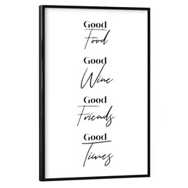 artboxONE Poster with Black Frame 30 x 20 cm Typography Life Inspiration - Picture Food