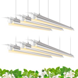 Barrina Plant Grow Light, 252W(6 x 42W, 1400W Equivalent), Full Spectrum, LED Grow Light Strips, T8 Integrated Growing Lamp Fixture, Grow Shop Light, with ON/Off Switch, 6-Pack