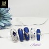 Bling Blue Handmade Nail Tips - Long Round / 블링블루