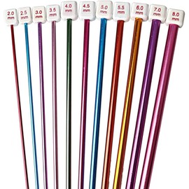 23 Pcs Tunisian Crochet Hooks Set, 11 Aluminum Tunisian Crochet Hook and 12 Tunisian Bamboo Crochet Hook with Cable & Beads for Beginners, Size 2-10mm