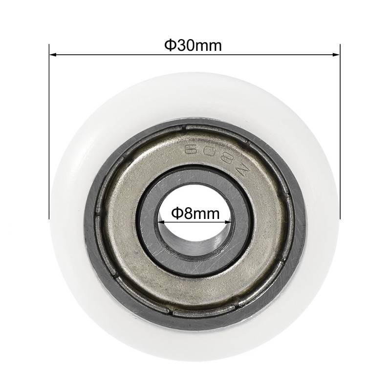 uxcell Ball Bearing Guide Pulley Roller Round Wheel 8x30x8.5mm Double
