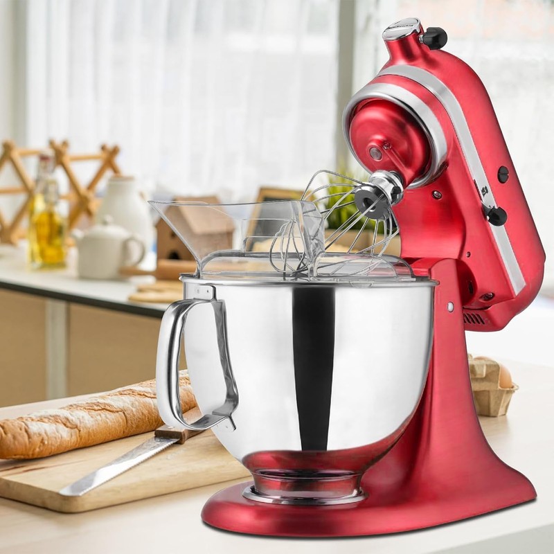 LimCryspp 4.5-5QT Stainless Steel Mixer Bowl, Tilting Vertical Mixer, Splash