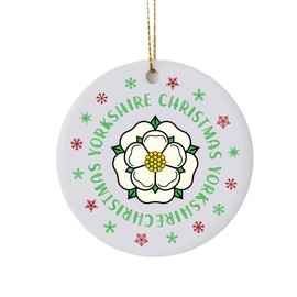 Northern Christmas Tree Ornament, Bauble, Lancashire or Yorkshire Rose Tree Decorations (Yorkshire Christmas)