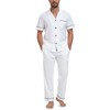 COLORFULLEAF Men's Pyjamas 100% Cotton Short Sleeve Pyjamas with Button