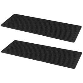 FUNSUEI Set of 2 40.5 x 14.5 cm Black Dish Drying Mat Dish Drying Mat Sink for Kitchen Tableware Sink Drying Mat for Kitchen Counter