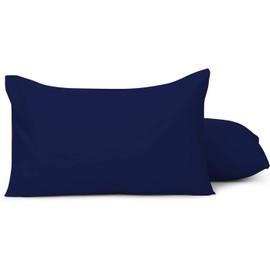 Travel Pillow Case Cover 12x16 kinderfluff Pillow Cases 500 Thread Count 100% Egyptian Cotton Set of 2 Piece Toddler Pillowcase Envelope Closure 12 x 16 Fits Boudoir Pillow Size 11x15, 12x18 Navy Blue