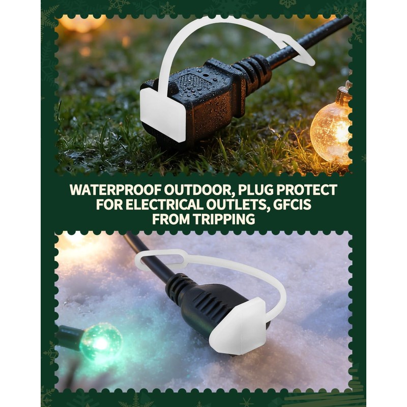 16 Pack Weatherproof Gaskets and Plug Covers with Anti-Loss Lanyard,