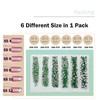1728PCS Nail Art Rhinestone Light Green Glitter Diamend Gems 3D