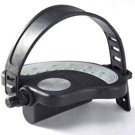 1 Pair Bike Pedals with Toe Clips Cages and Straps Non Slip Pedals for Exercise Bike Spin Bike Mountain Bike