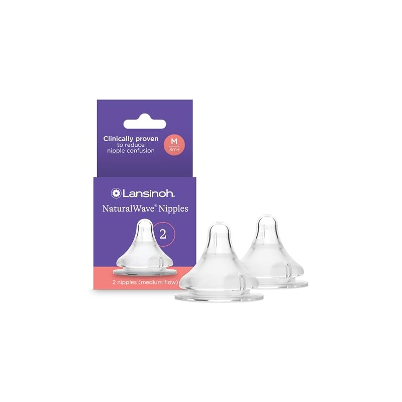 Lansinoh mOmma Nipples, Medium-Flow, 2 Count