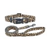 Olahibi Dog Collar Leash Set, Leopard Pattern, Polyester Material, Adjustable