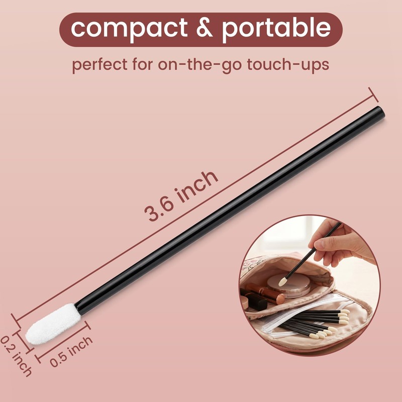 400Pcs Disposable Lip Applicators, Single-Use Velvety Flocked Lip Brushes