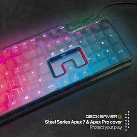 Decksaver GE Keyboard Cover Compatible with Steelseries Apex PRO, Apex 7 Red, Apex 7 Blue, Apex 7 Brown, Clear Smoke