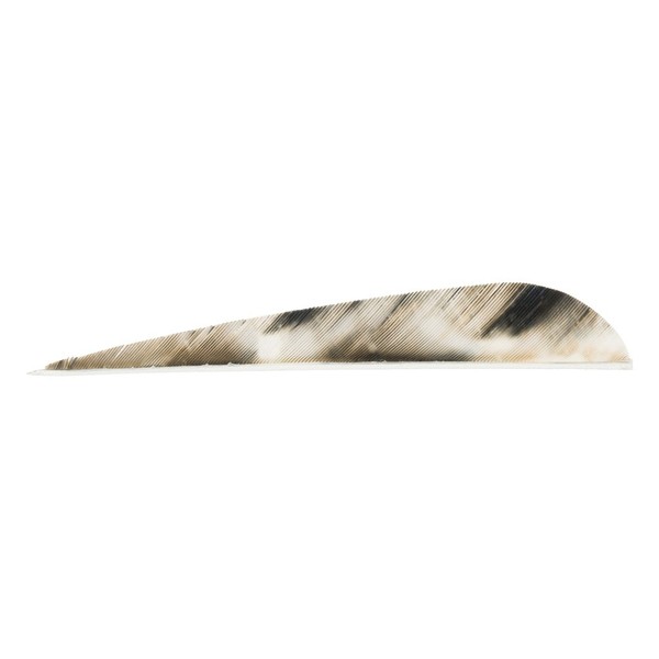 EBBQ Gateway Feathers 4-Inch Parabolic TreBark Camo 4 Right Wing Feather (100-Pack), Tree Bark