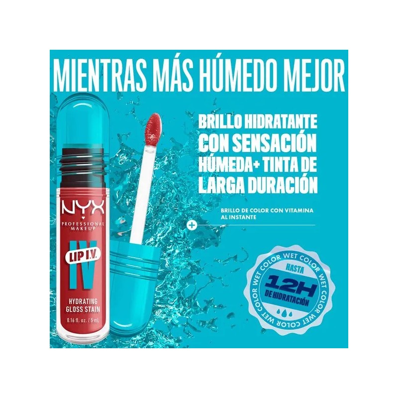 NYX PMU Lip IV, Gloss Serum Hidratante efecto tinta 5