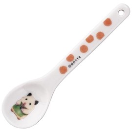Yamaka Shoten SRN12-850 Hamster Sukeroku Everyday GOTTE Ceramic, Teaspoon, 5.1 x 1.2 inches (13 x 3 cm), Dots, Miscellaneous Goods, Tableware, Made in Japan, White