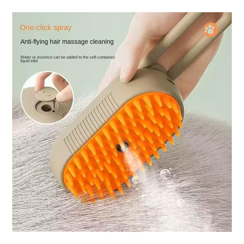 3-in-1 Steam Pet Brush for Cats & Dogs – Self-Cleaning