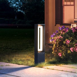 Landscape Path Light,32 Inches Outdoor Modern Pathway Walkway Lights High Voltage Wired Aluminum LED Bollard Lighting Waterproof Floor Lamp Landscape Lighting for Yard Lawn Driveway Garden Decoration