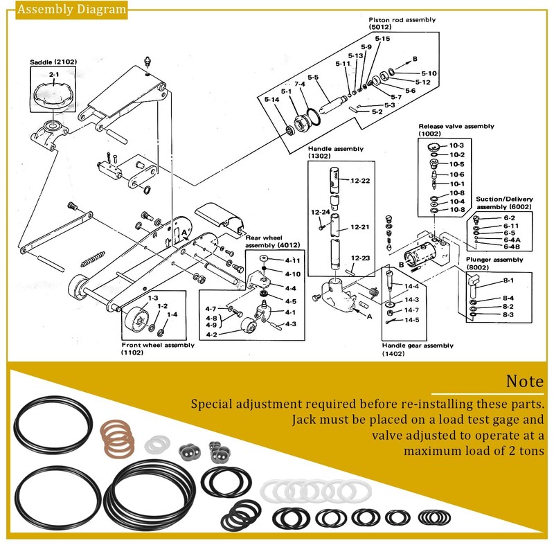 328.12031 Seal Replacement Kit Full Set for Sears Craftsman 2-Ton