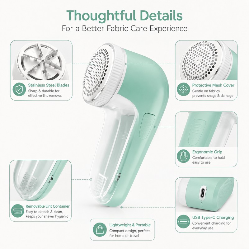 Electric Fabric Shaver for Clothes & Home Textiles – Portable