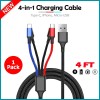 For Motorola B2G1 4in1 HEAVY DUTY FAST Charger Cable for