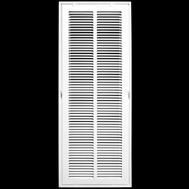 10" X 30 Steel Return Air Filter Grille for 1" Filter - Removable Face/Door - HVAC Duct Cover - Flat Stamped Face - White [Outer Dimensions: 12.5 X 31.75]