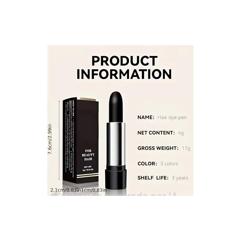 Negro - Bolígrafo de Tinte para Cabello, 4g, Pluma para