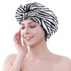 greatremy Gorro de ducha para mujeres y niñas, gorras de pelo más grandes para ducha, gorra de ducha impermeable, Zebra strip, L