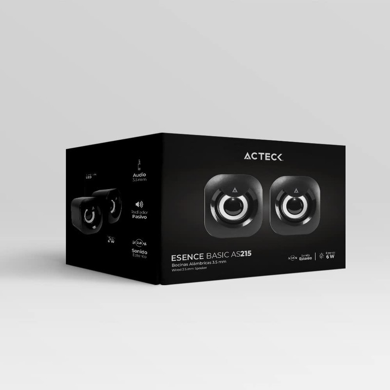 Acteck Bocinas Esence Basic AS215 2.0 Ch + Alimentación USB