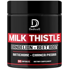 7000mg Milk Thistle Capsules - 5in1 with Dandelion, Beet Root, Artichoke & Chanca Piedra - Support Body, Digestive & Immune System - 90 Capsules for 45 Servings