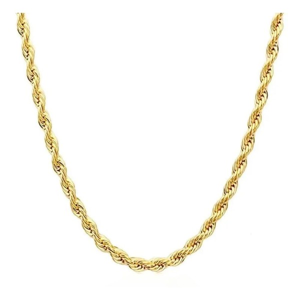 Bigonice 14K Real Yellow Gold 1.5mm,2.0mm,3.2mm,4.2mm Rope Chain Necklace with