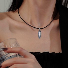 Plesitep Dragon Necklace 925 Sterling Silver Reiki Healing Crystal Natural Hexagonal Dragon Necklace for Men Women, Sterling Silver, Quartz