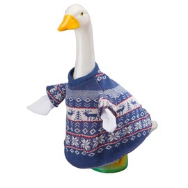 Gaggleville Blue and White Sweater Goose Outfit, Fits Large 23" H Statue, by Fox Valley Traders