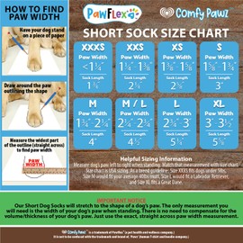 Medical Therapeutic Double Sided Non-Slip Cotton Dog Socks | PawFlex Comfy Pawz Silicone Grip on Inner Cuff No Twisting or Sliding Off | Senior & Disabled Dog Traction Control |Pet Paw Protection