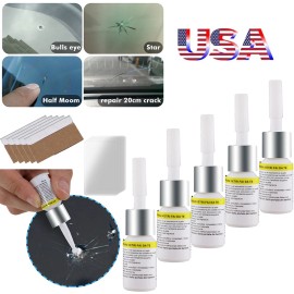 Unbranded 5-PACK Auto Glass Nano Repair Fluid Car Windshield Resin Scratch Crack Fix Tool