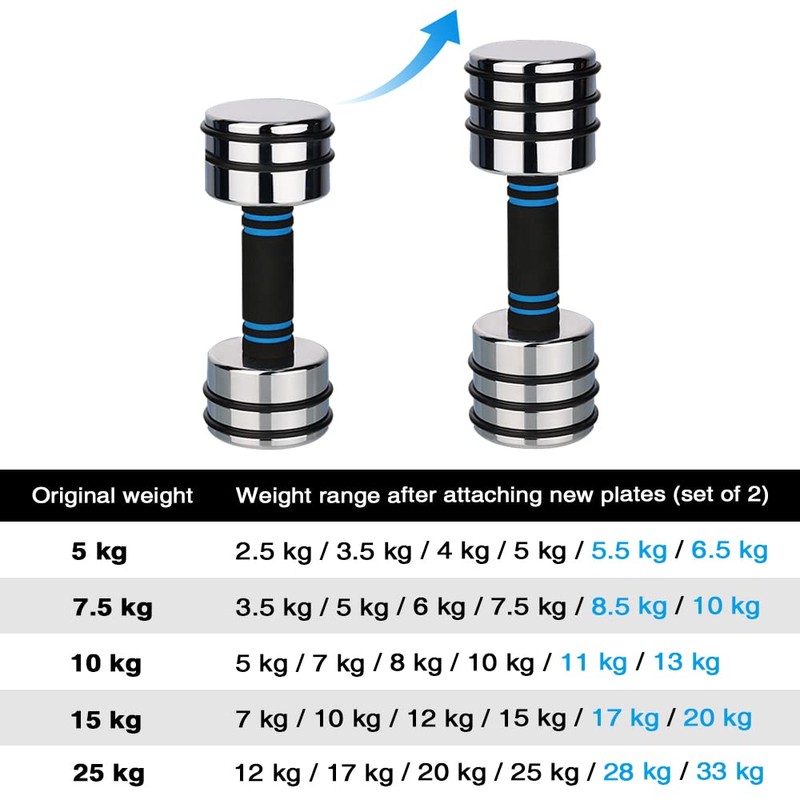 4 Pieces 0.75kg Weight Plates for 5kg Steel Dumbbells (4×0.75kg)