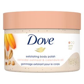 Dove Dove Exfoliating Body Polish Scrub for Silky Skin Oatmeal & Calendula Oil Body Scrub Exfoliates & Gives Lasting Nourishment 10.5 oz