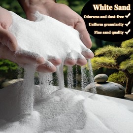 RAINFLOW 30 OZ Fine White Sand for Crafts - Quartz Zen Garden Sand Decorative for Vases Filler; Wedding Unity Ceremony; Incense Burner; Aquarium