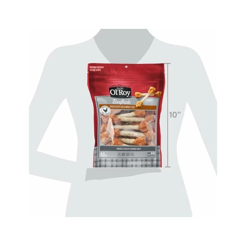 Ol' Roy ***Ol' Roy Beefhide Coated Munchy Sticks, Chicken Recipe,
