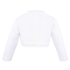 Lilax Baby Girls' Knit Long Sleeve Button Closure Bolero Cardigan Shrug 6-9 Months White