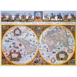 Wooden.City Wooden Puzzle 750 Pieces - Map Nova Terrarum Antique - Unique Puzzles for Children and Adults - New World Puzzles - Unusually Shaped Pieces - Puzzle - 51.9 x 37.5 cm