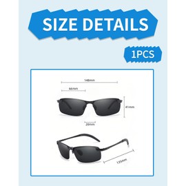KGDUYC 1 Piece Rimless Polarized Sunglasses, Men's Outdoor Sports Safety Glasses, UV Protection, Driving Glasses