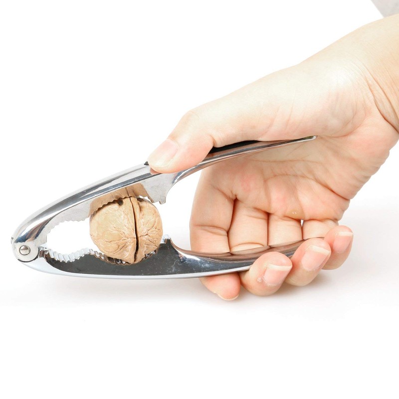 TRIXES Metal Nutcracker - Walnut Cracker Opener with Rubber Grips