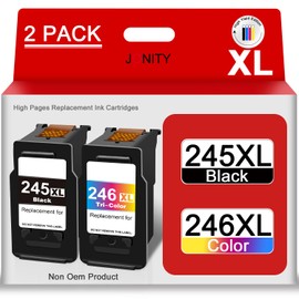 JONITY Remanufactured Ink Cartridges 245 XL and 246 XL Replacement for Canon 245 & 246 PG 245XL CL 246XL for Canon PIXMA MX492 MX490 MG2920 MG2922 MG2420 IP2820 Printer (1 Black 1 Tri-Color)