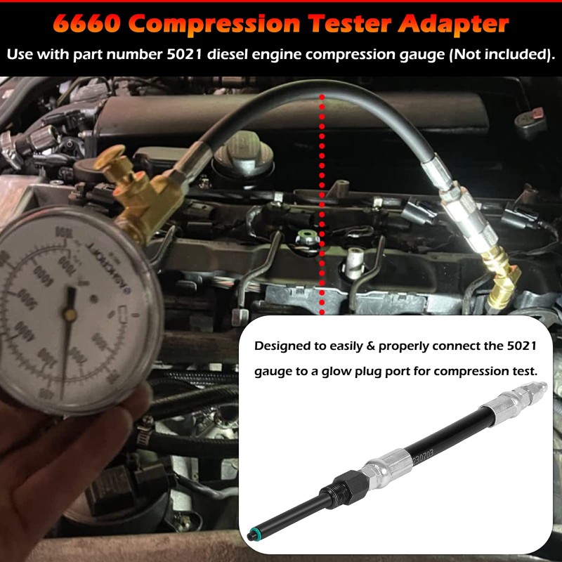 6660 Compression Tester Adapter Perfectly Compatible with 2003-2006 Ford 6.0L