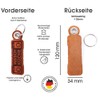 Samunshi® Leather Keyring with Engraving with Lettering Motifs Gifts Made