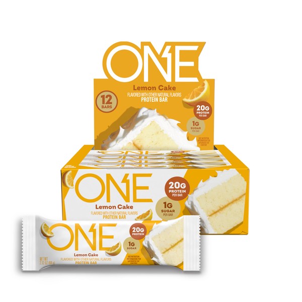 ONE ONE Protein Bars, Lemon Cake, Gluten Free with 20g