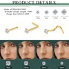 FASHGOOD 12Pcs 20G Stainless Steel Nose Rings Studs Straight Screw